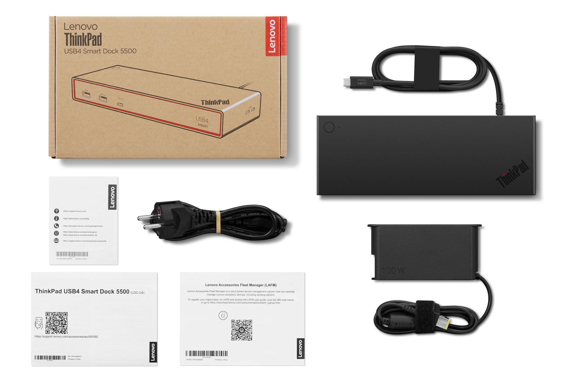 Lenovo SmartDock 5500 Dockingstation – USB4, 2× DP, 1× HDMI, 4× USB-A, 2× USB-C, 65 W PD, GbE, für Windows/Mac