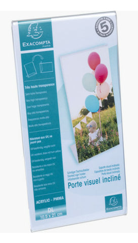 Exacompta Tischaufsteller – für DL – hoch – transparent – Acryl – 100 × 212 × 76 mm – 1 Stk.