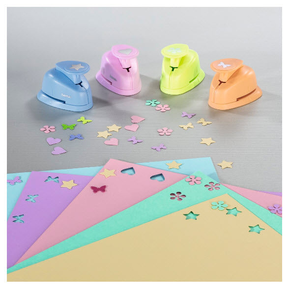 Hama Motivstanzer – 6 Motive sortiert (Herz, Stern, Blume, Schmetterling), Ø 16 mm, sortiert