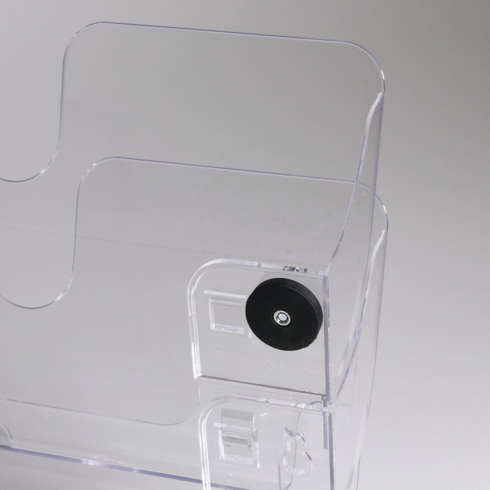 Durable Wandprospekthalter Flexiplus 2 – für A4 – 2 Fächer – Querformat – magnetisch – transparent