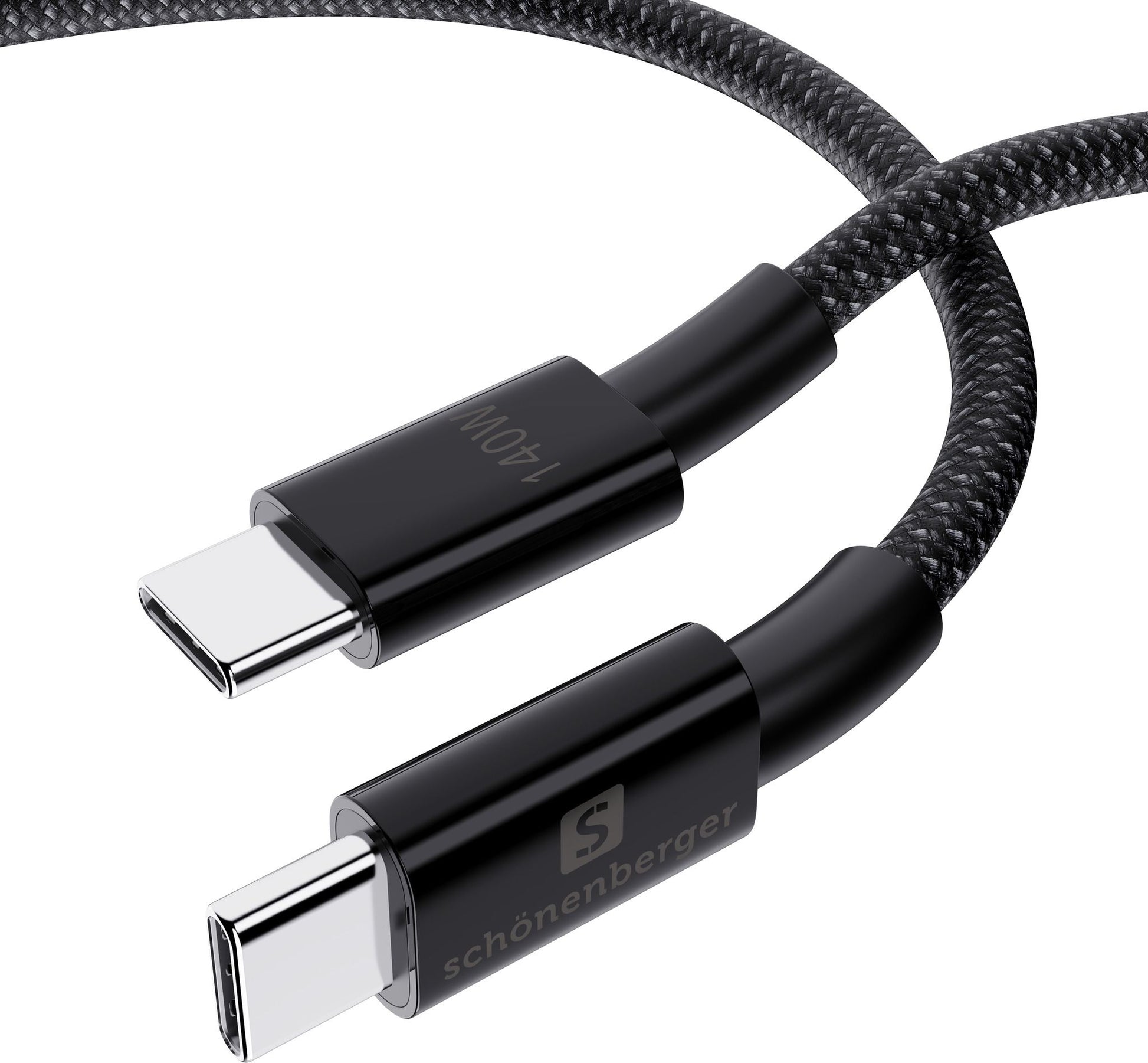 M. Schönenberger USB-C auf USB-C Kabel – USB 2.0 (480 Mbit/s) – 1 m – Schnellladung, Schwarz