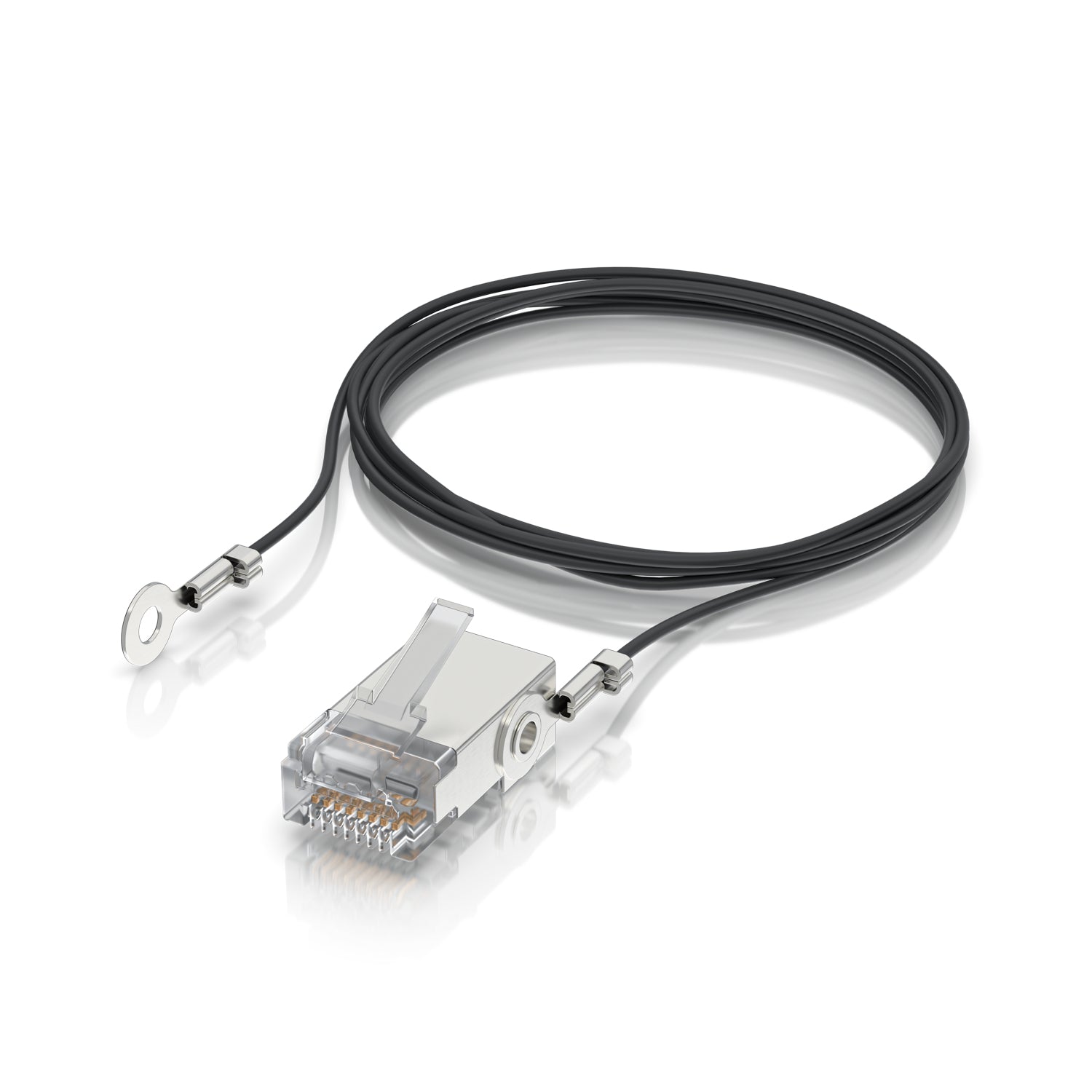 Ubiquiti UISP-CONNECTOR-GND – RJ-45-Stecker, Cat5e, geschirmt, mit Erdung, 20er Pack, 1 m, Schwarz