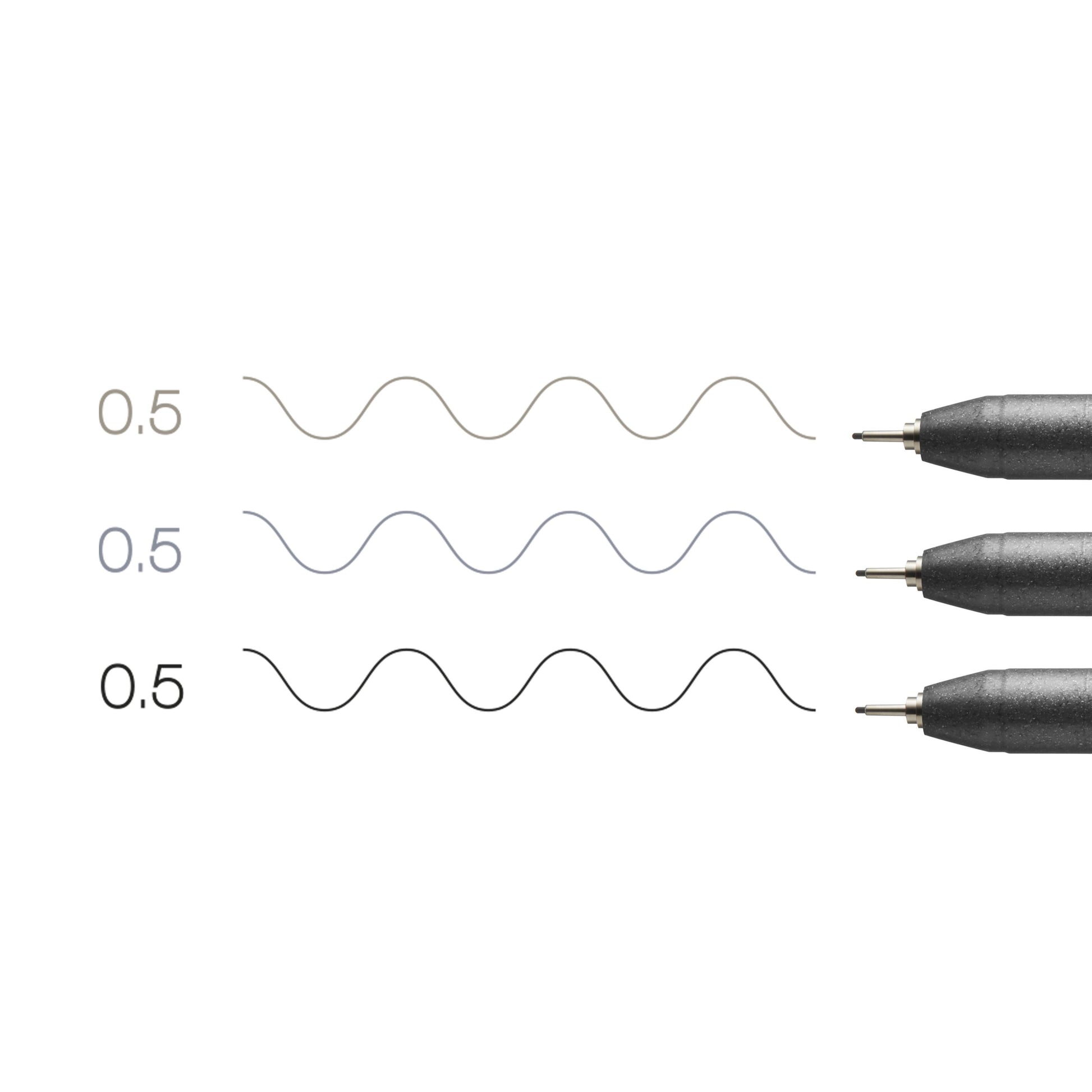 Copic Multiliner Fineliner Set – 3 Stk., 0,5 mm, 3 Farben, wasserfest