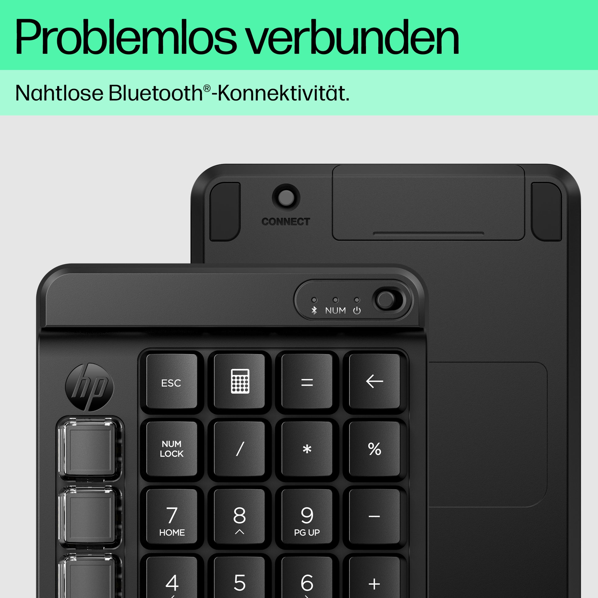 HP 435 Programmierbares Wireless – Tastenfeld-Steuerpult – Bluetooth – programmierbare Schnelltasten – Schwarz