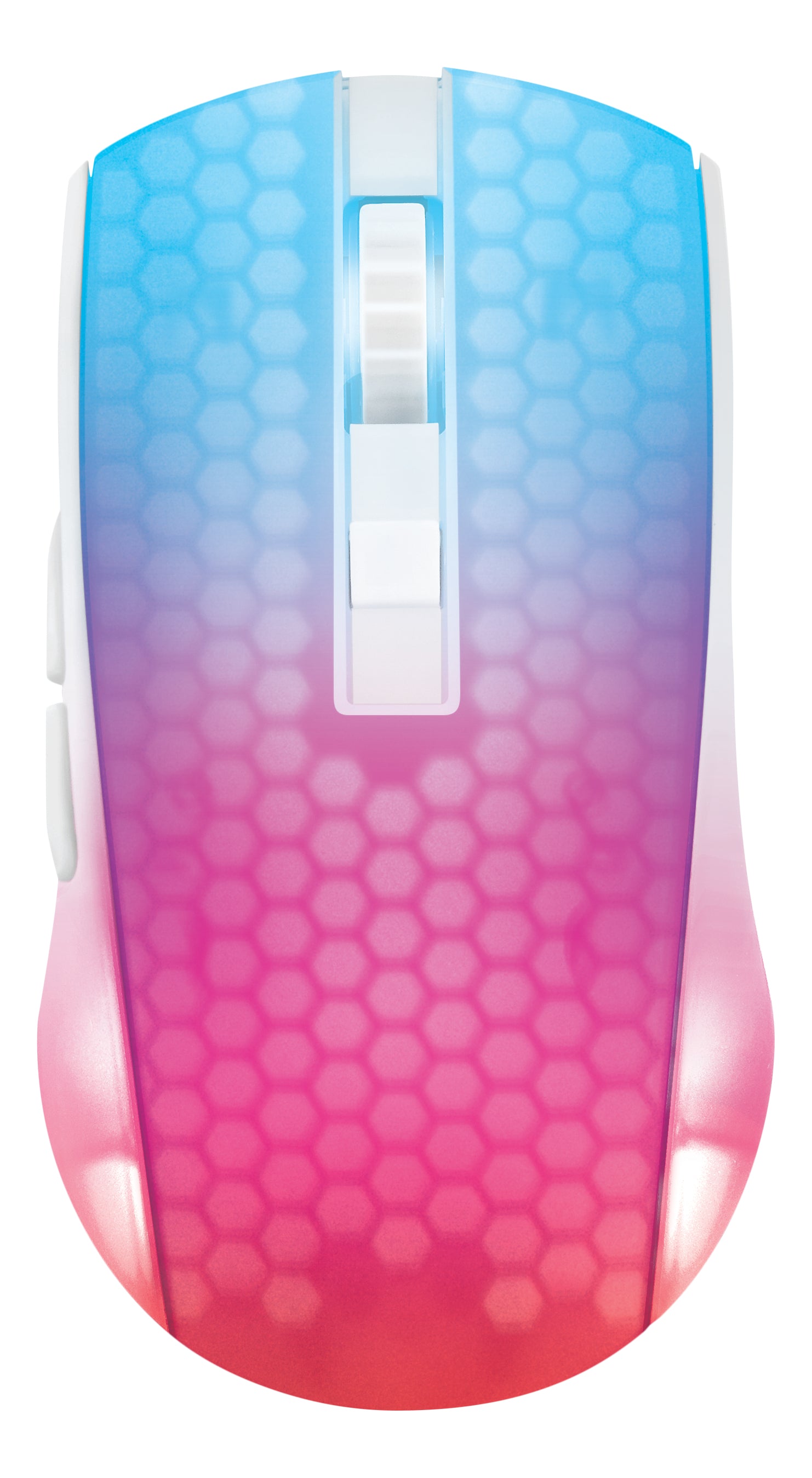 Deltaco Gaming DM320 – Gaming-Maus – Kabellos (Bluetooth/2,4 GHz), 10000 DPI, Rechtshänder, Weiss/Transparent