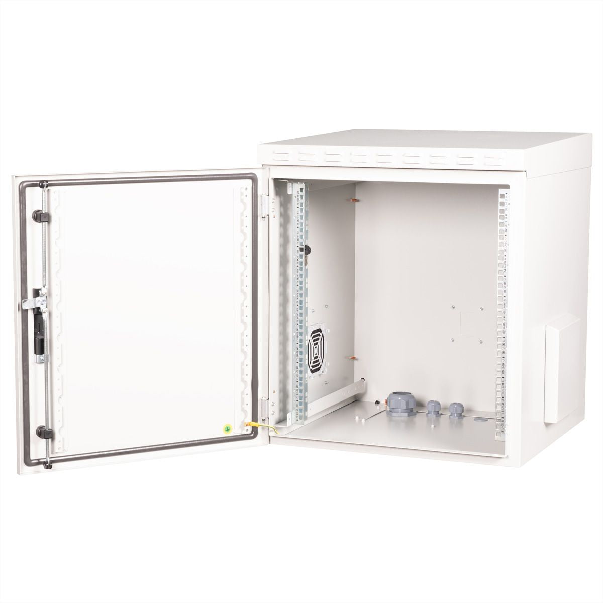 ROLINE Pro – 19" Wandverteiler 12U, IP55, abschliessbar, 600 × 600 × 713 mm, lichtgrau, Stahl