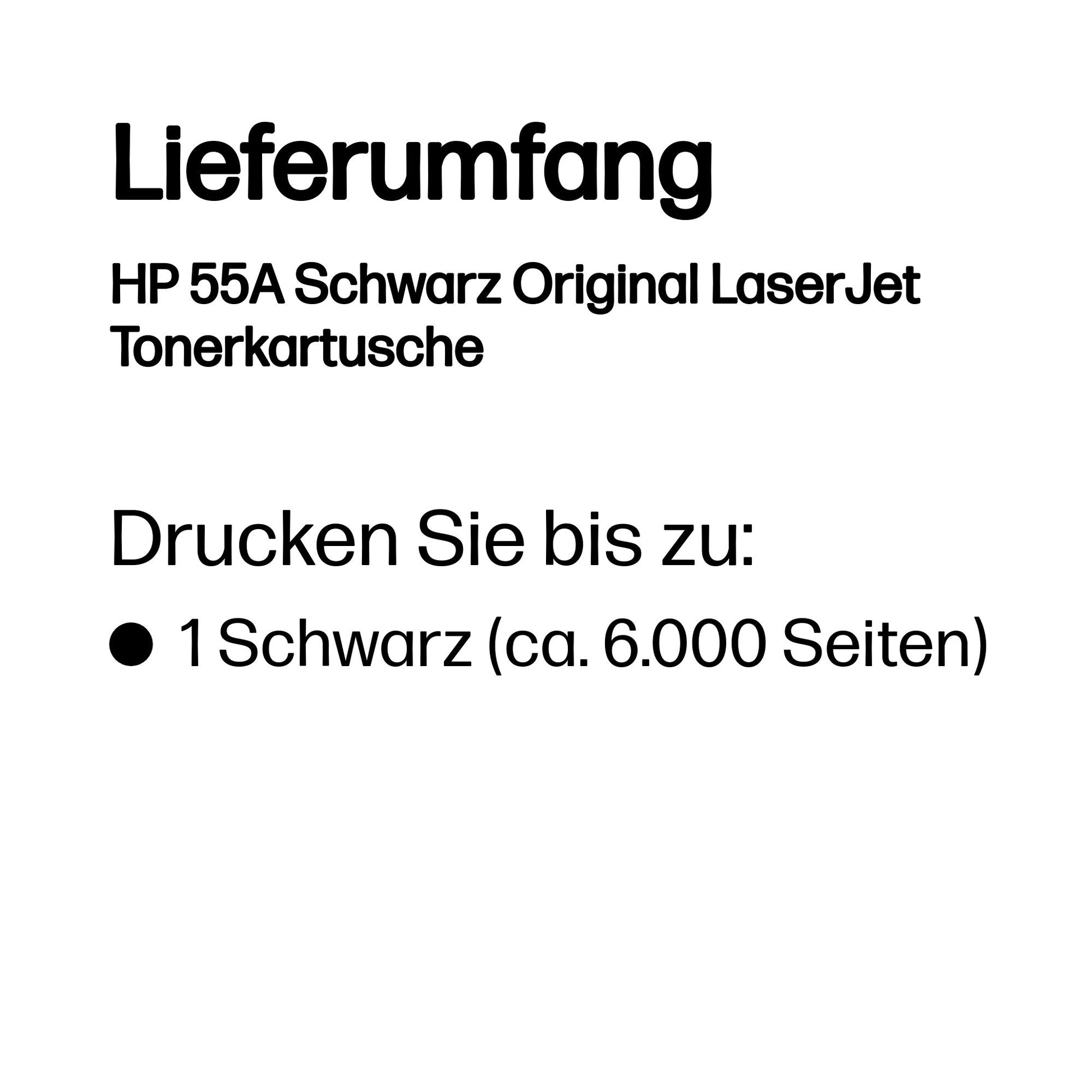 HP 55A (CE255A) Schwarz Toner – Original – 6'000 Seiten – für HP LaserJet Pro M521