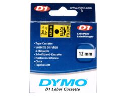 DYMO Schriftband – 12 mm × 7 m, gelb, schwarz – D1-TAPE