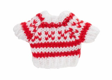 HobbyFun Mini-Pullover, Weihnachten, Stoff Rot/Weiss, 35 mm × 50 mm, 1 Stk