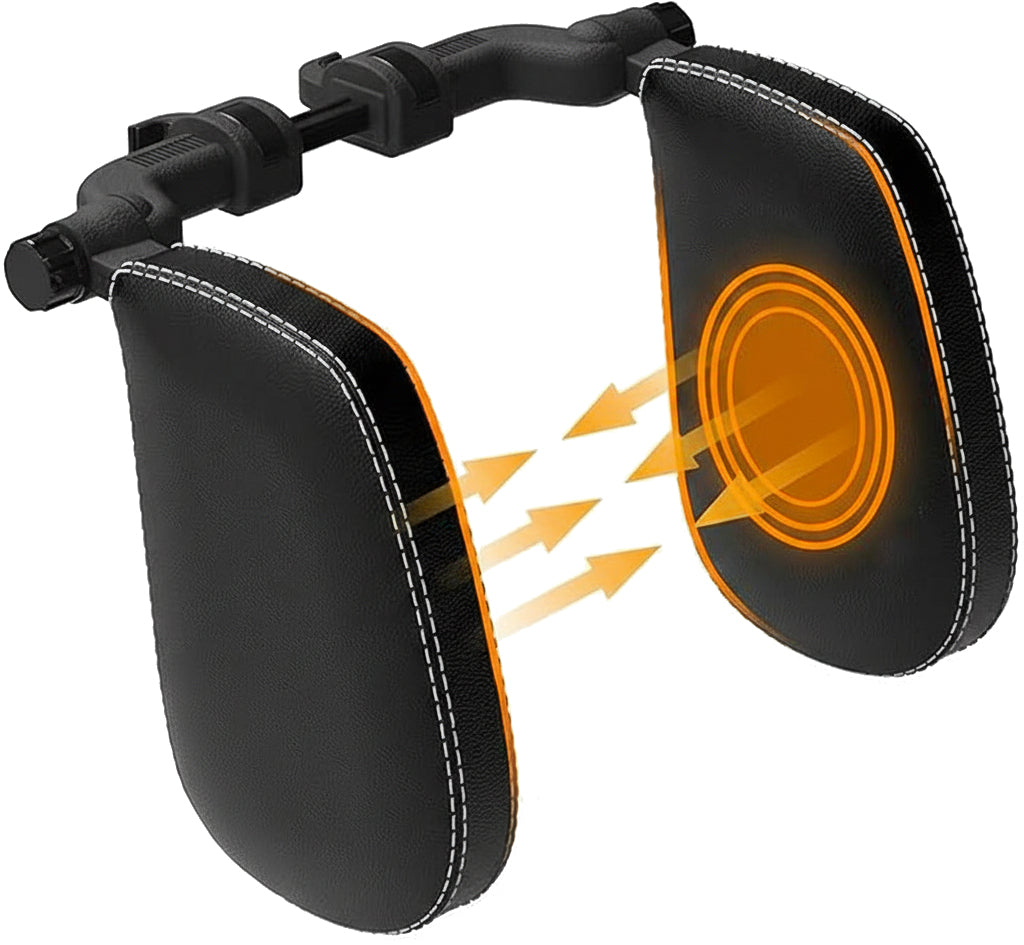 Flipline Kopfstütze – Schaum, Polyurethan (PU) – für Auto – 375×230 mm – schwarz/weiss