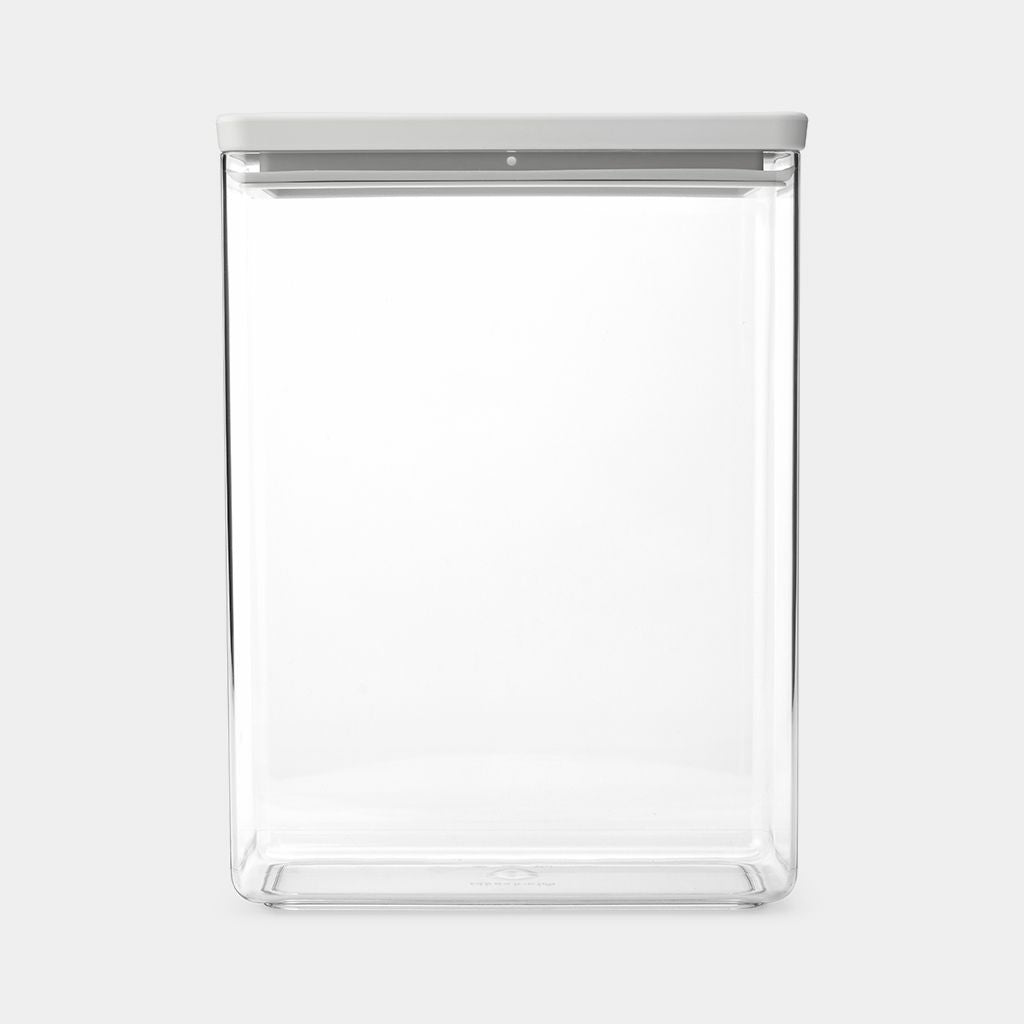 Brabantia Tasty+ – Vorratsdose 5,4 l, 22,1 × 11,1 × 29,6 cm, Kunststoff, hellgrau/transparent