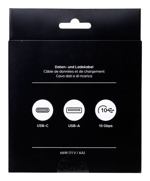 ONIT USB-A auf USB-C Kabel – USB 3.2 Gen 2 (10 Gbit/s) – 2 m – PD 66 W – Textilmantel – Weiss