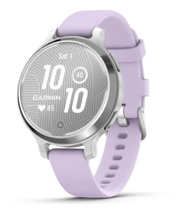 Garmin Lily 2 Active – Smartwatch – 38 mm, GPS, Bluetooth, Gorilla Glass 3, 5 ATM, Silber, Purple Jasmine