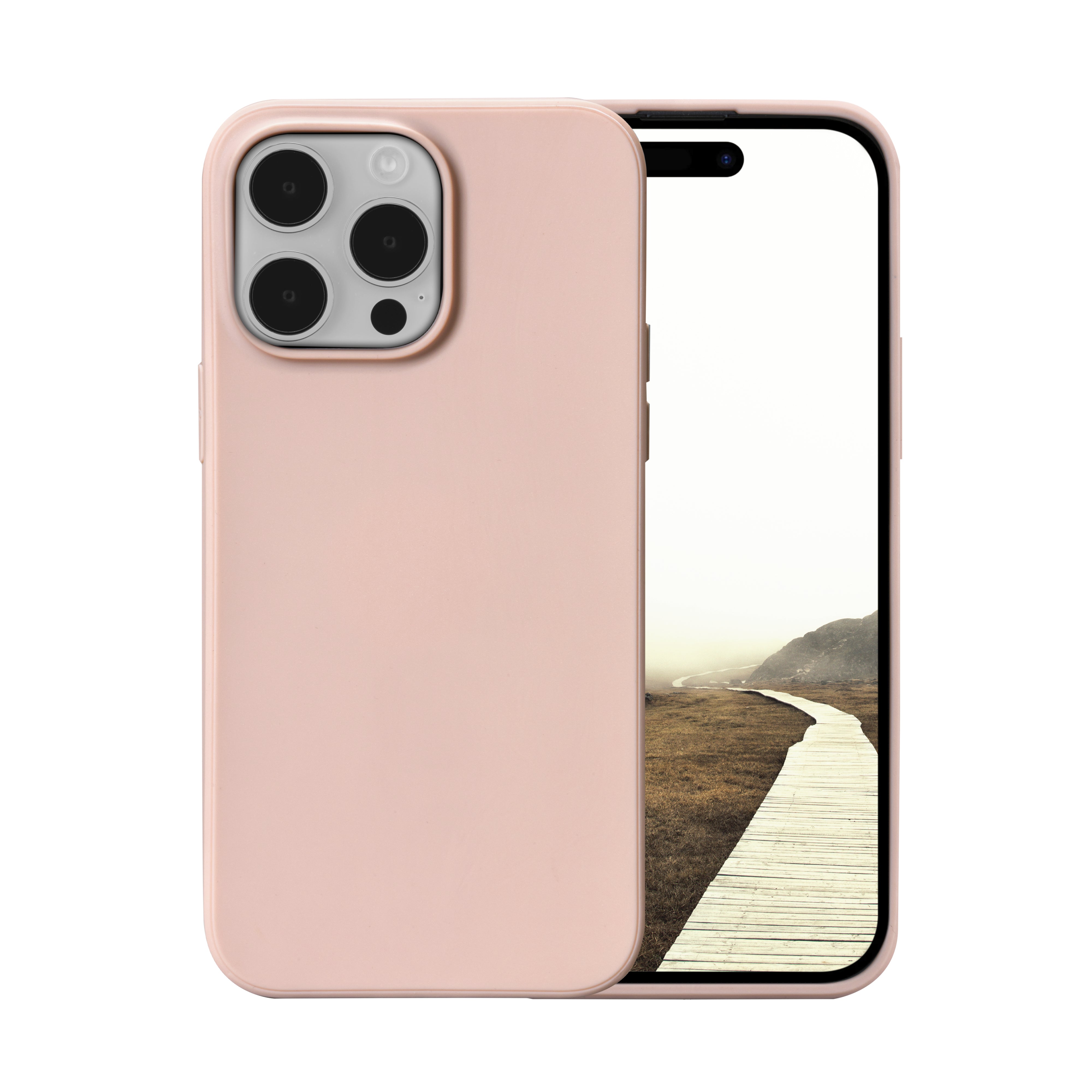 dbramante1928 Greenland Backcover – für Apple iPhone 15 Pro Max, Recycling-Kunststoff, Pink Sand
