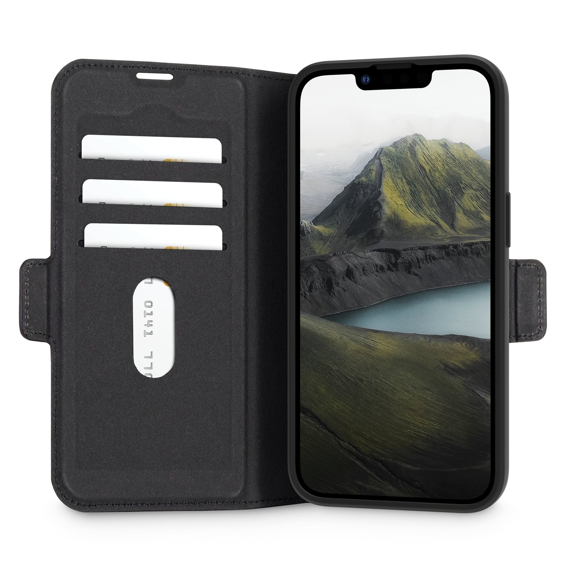 dbramante1928 Oslo Pro Folio – für Apple iPhone 16e, mit Ständer, 3 Kartenfächer, PU, Schwarz