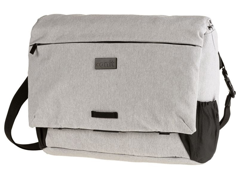 ONIT Notebook-Tasche bis 15,6" – Trolley-Band, rPET – Grau