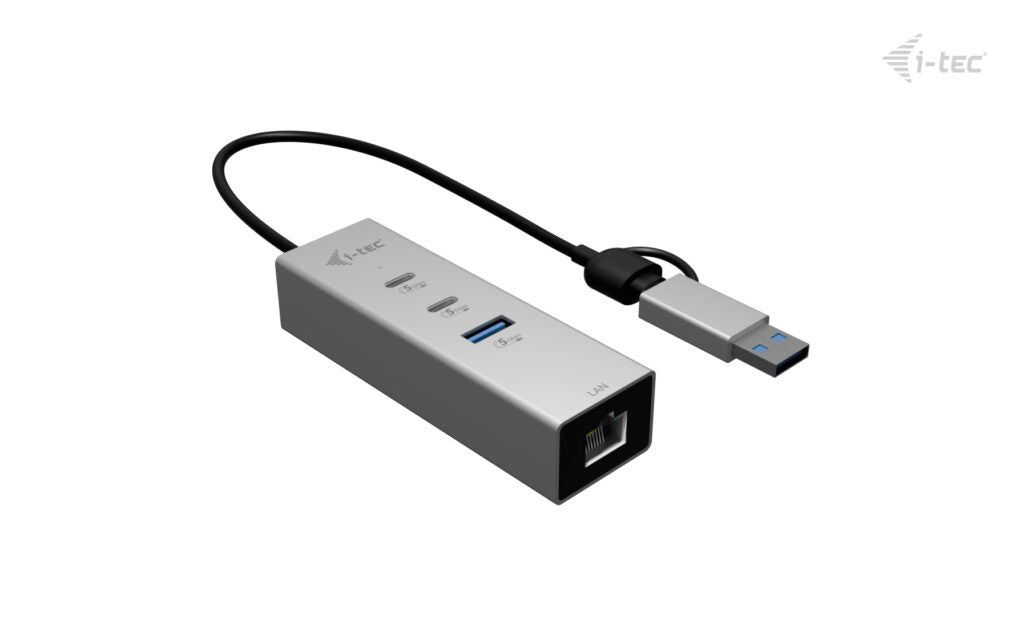 i-tec USB-Hub – USB-C/USB-A, 2× USB-C, 1× USB-A, 2.5GbE, für Windows/Mac/ChromeOS