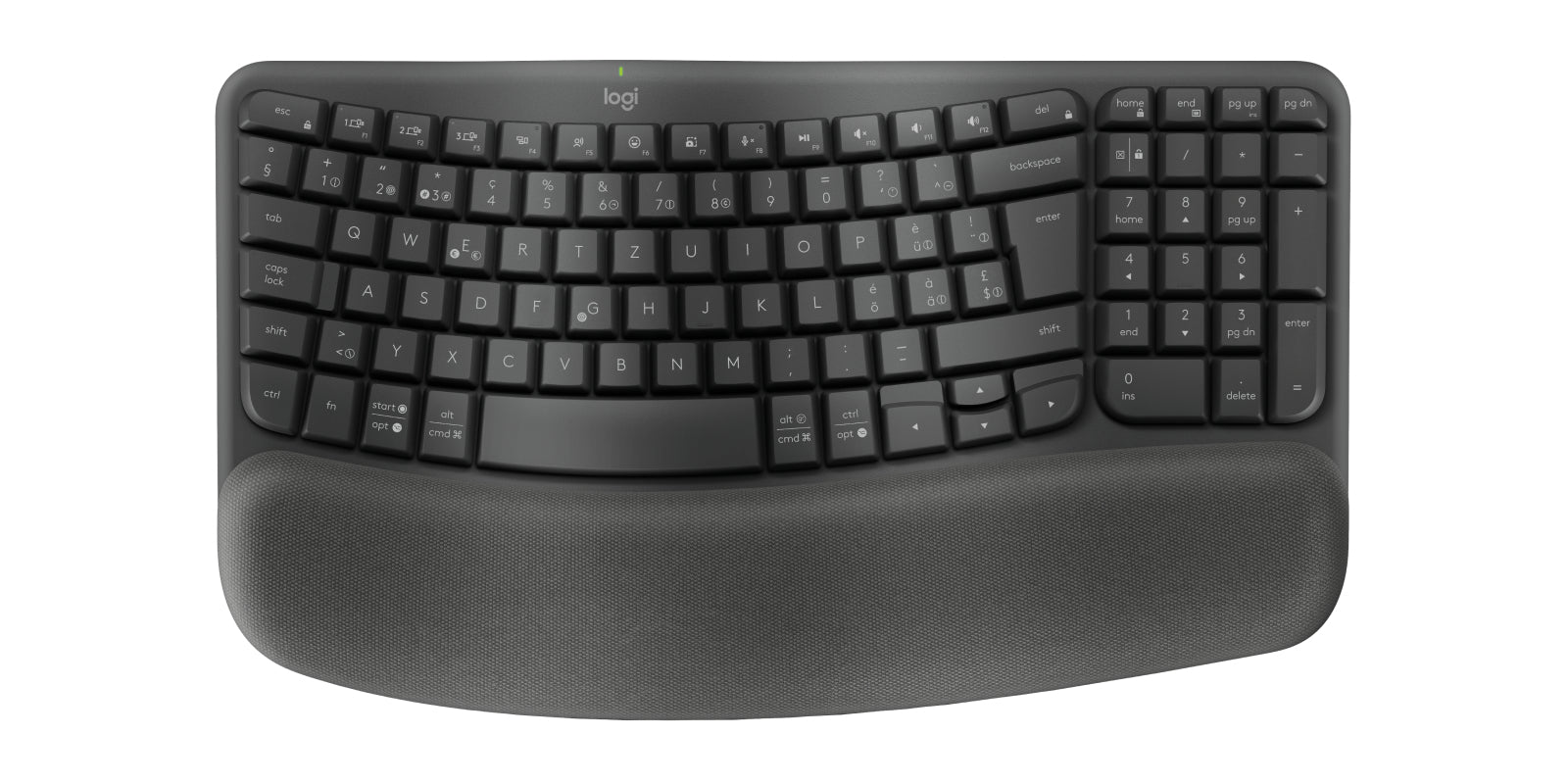 Logitech Wave Keys für Business CENTRAL-419 – Tastatur, kabellos (Bluetooth/2,4 GHz), CH-Layout (DE-CH)