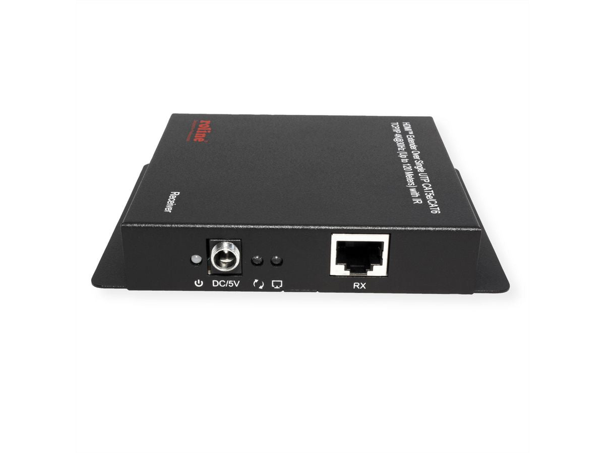 ROLINE HDMI-Extender-Kit – bis 120 m, 4K (3840 × 2160) @ 30 Hz, IR-Rückkanal – Schwarz