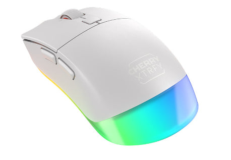 CHERRY XTRFY M50 – Gaming-Maus – Kabellos (Bluetooth/2,4 GHz), 12000 DPI, RGB-Beleuchtung, rechts, Weiss