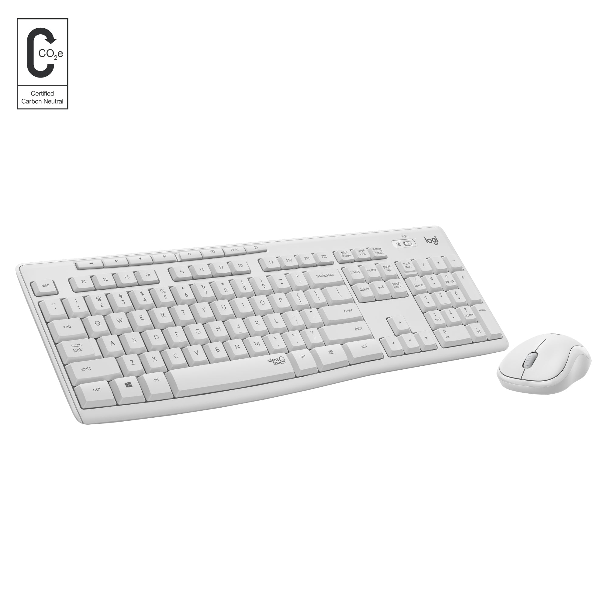 Logitech MK295 Silent Wireless Combo – Tastatur, kabellos (2,4 GHz), CH-Layout (DE-CH), Weiss