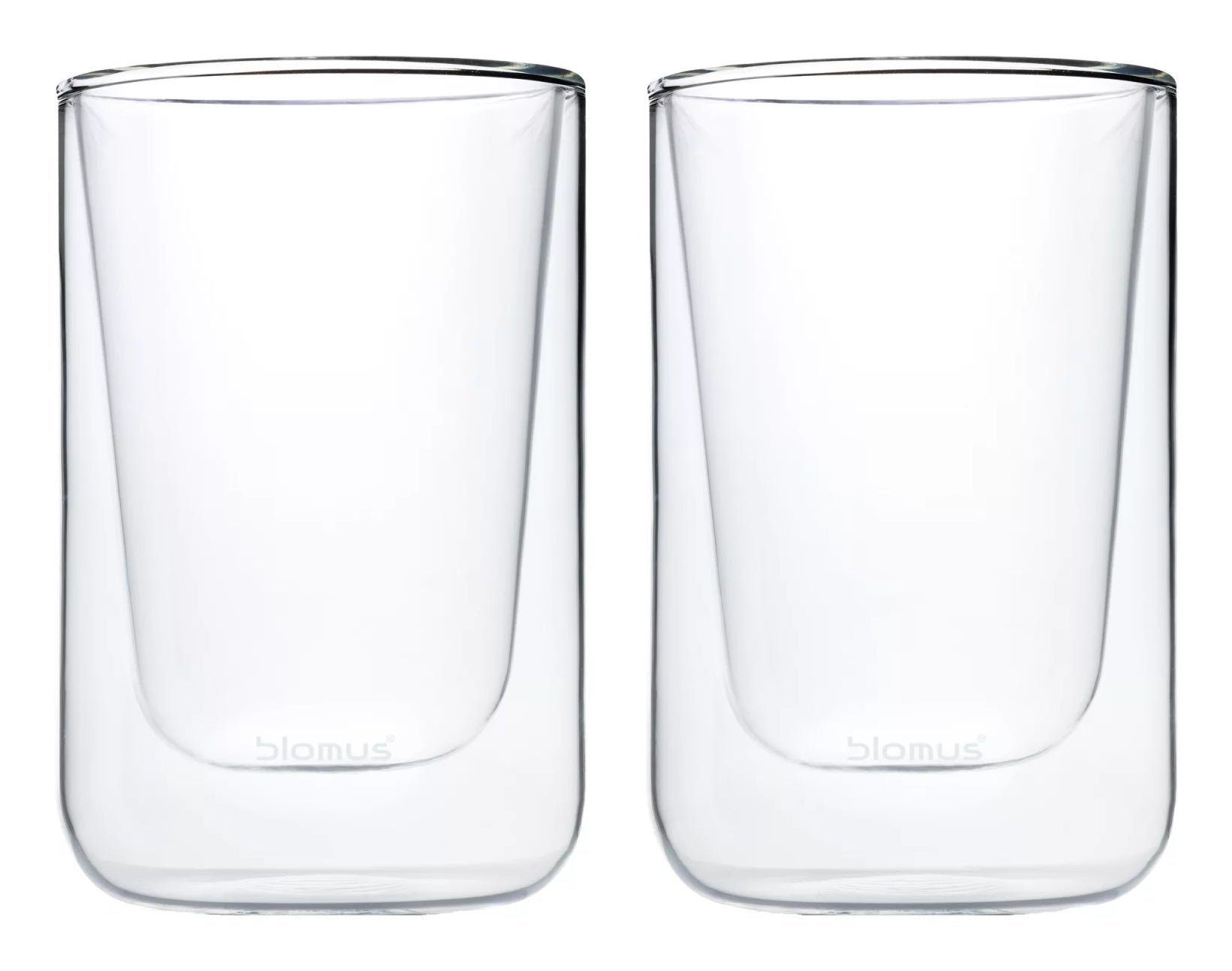 Blomus Cappuccino-Gläser Nero – 2er Set, 250 ml, Ø 7,6 cm, H 11,5 cm, Glas, doppelwandig