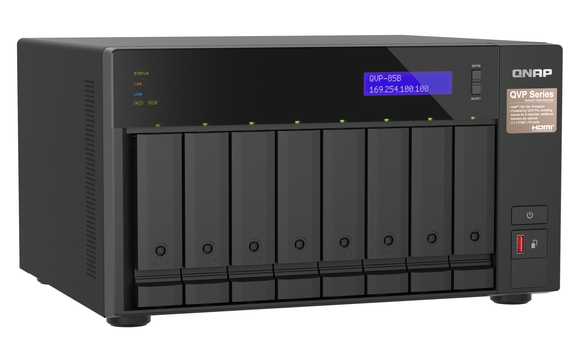 QNAP QVP-85B Allgemeines Speichergerät – 8 Kanäle, 8 Einschübe