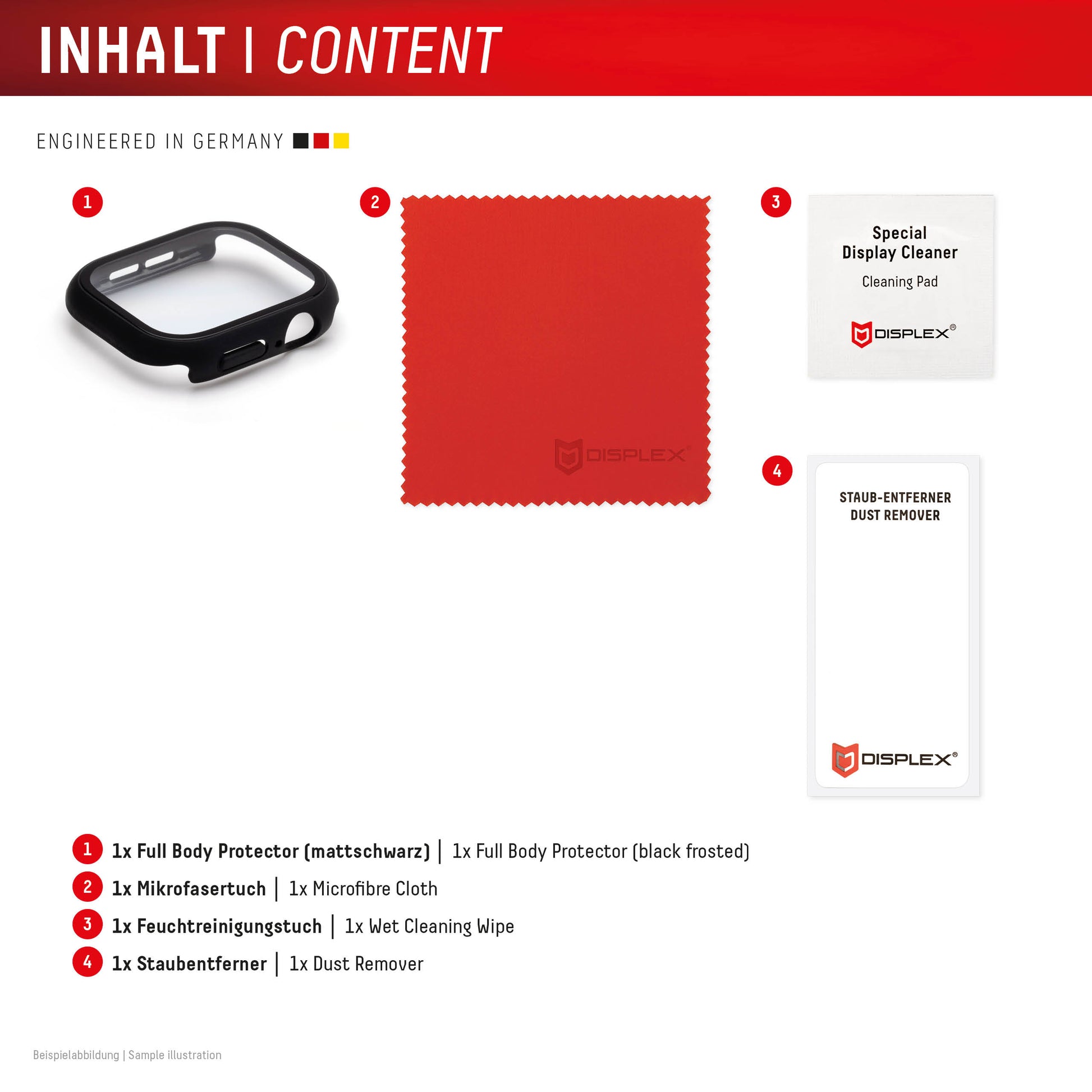 E.V.I. Displayschutz für Apple Watch SE/SE2 (44 mm) – Schwarz