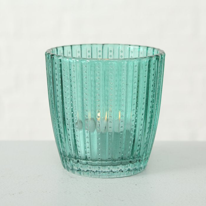 Boltze Marilu Windlicht – Glas, Grün – Ø 7,5 × 7,5 cm – 4-teilig