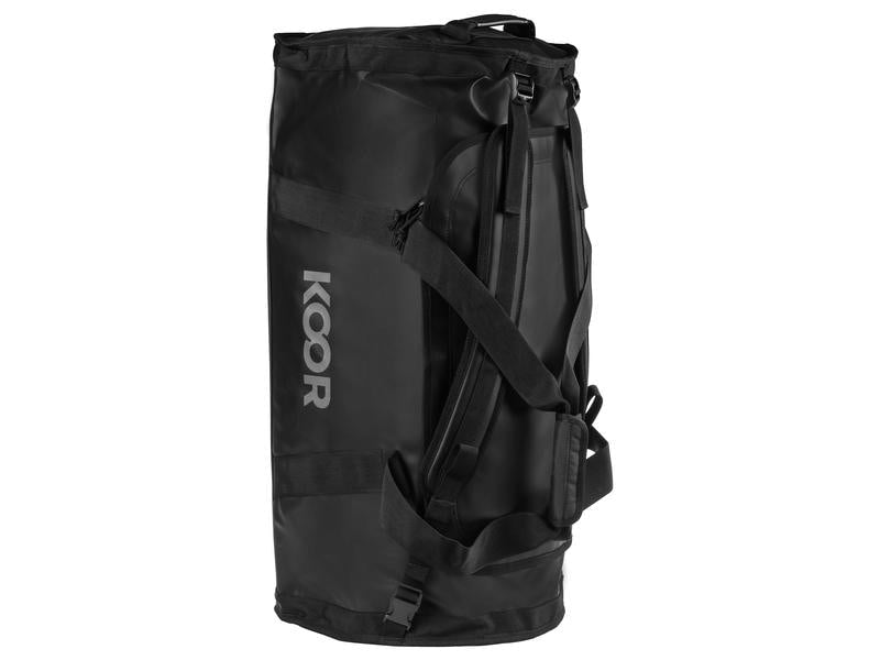 KOOR Sporttasche Sooma – 70 l, aus rPET, schwarz, 38,5 × 38,5 × 73 cm