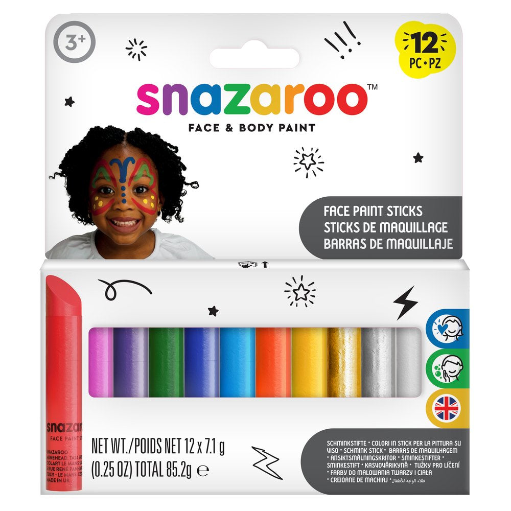 Snazaroo Schminkstifte – 12 Stk, mehrfarbig