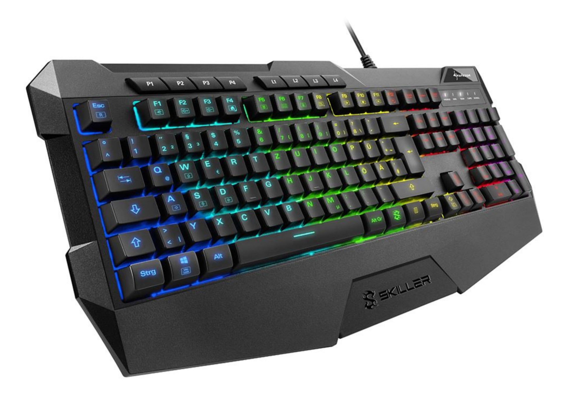 Sharkoon Skiller SGK4 – Gaming-Tastatur 100% – Membran – kabelgebunden (USB-A) – RGB – QWERTZ (DE) – schwarz