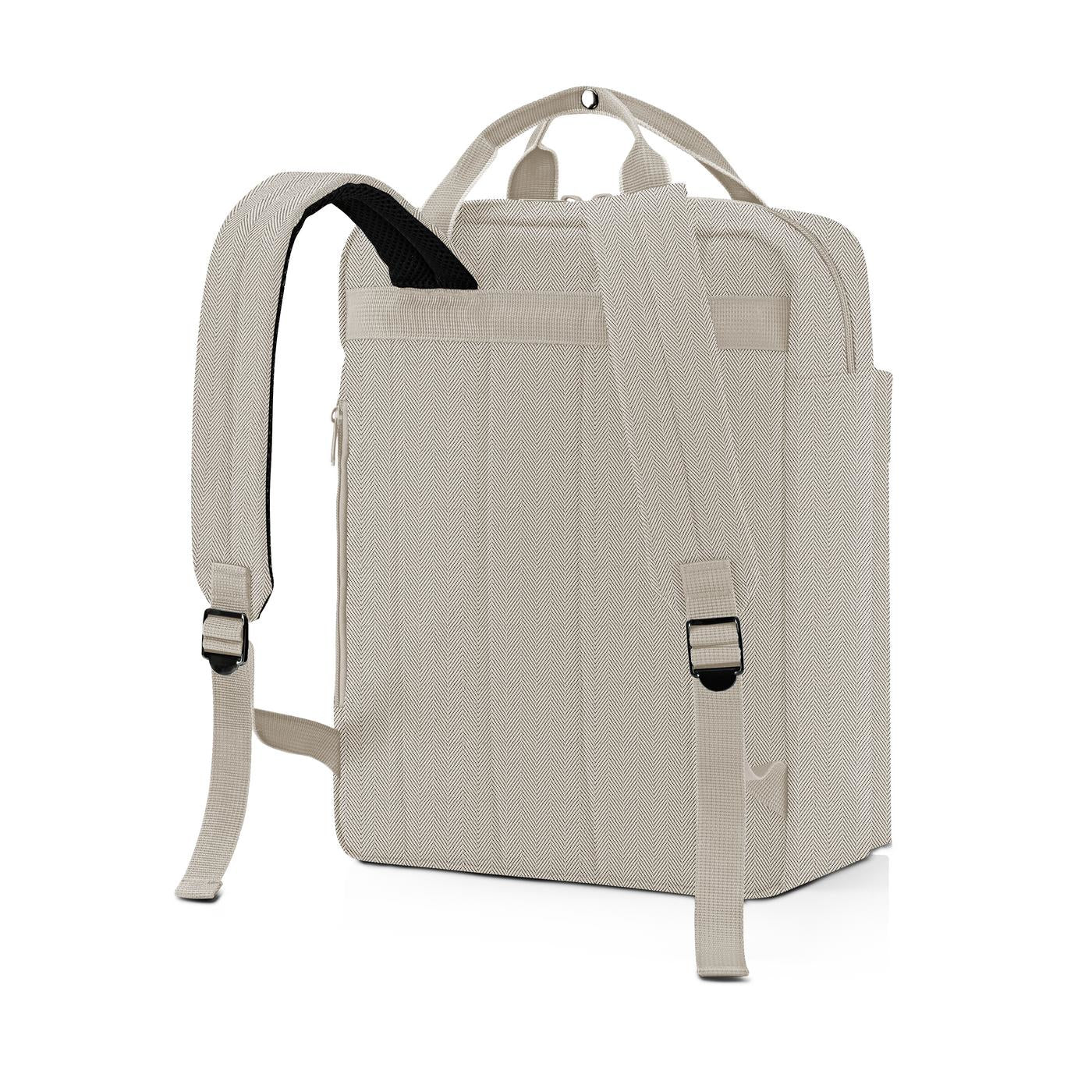 Reisenthel Allday Rucksack M – Lässiger Rucksack – 15 l, Polyester, Hellgrau, Herringbone Sand