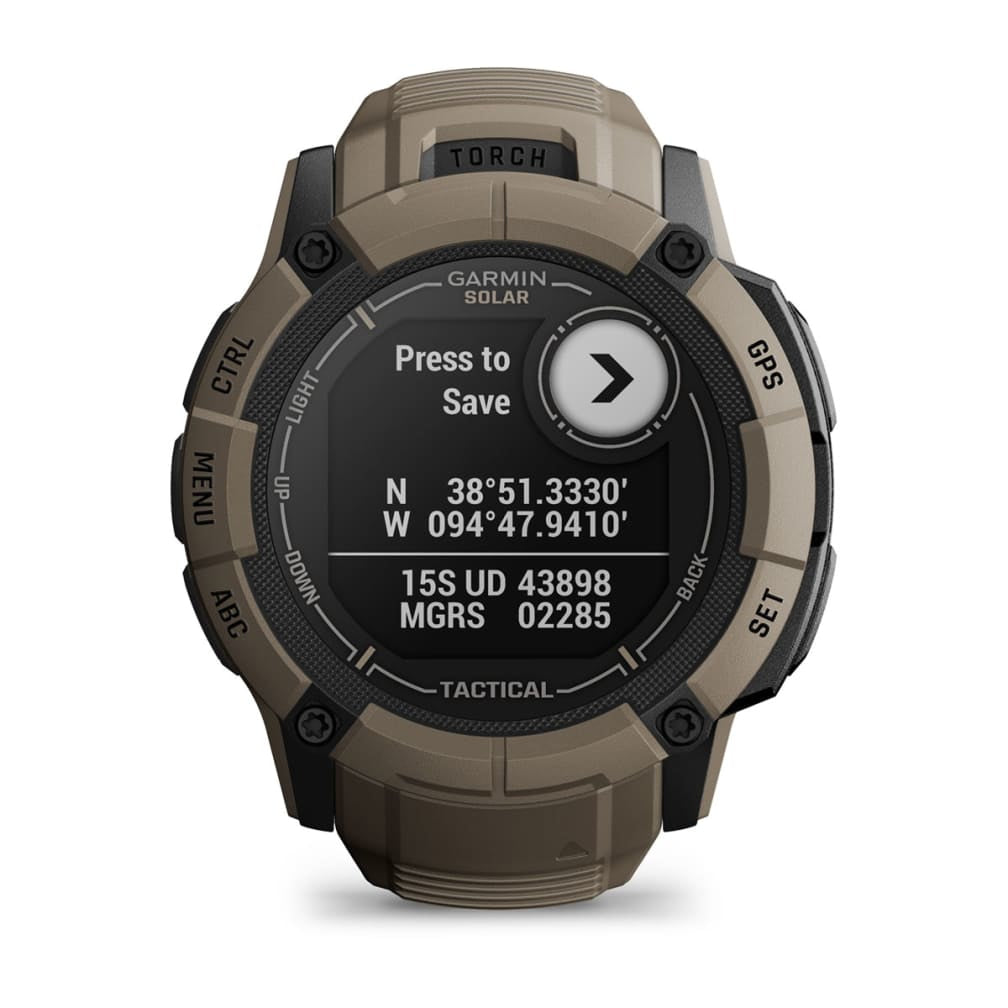 Garmin Instinct 2X Solar Tactical Edition – Smartwatch – 50 mm, 1,1", GPS, MIP, Power Glass, 100 m, Coyote Tan