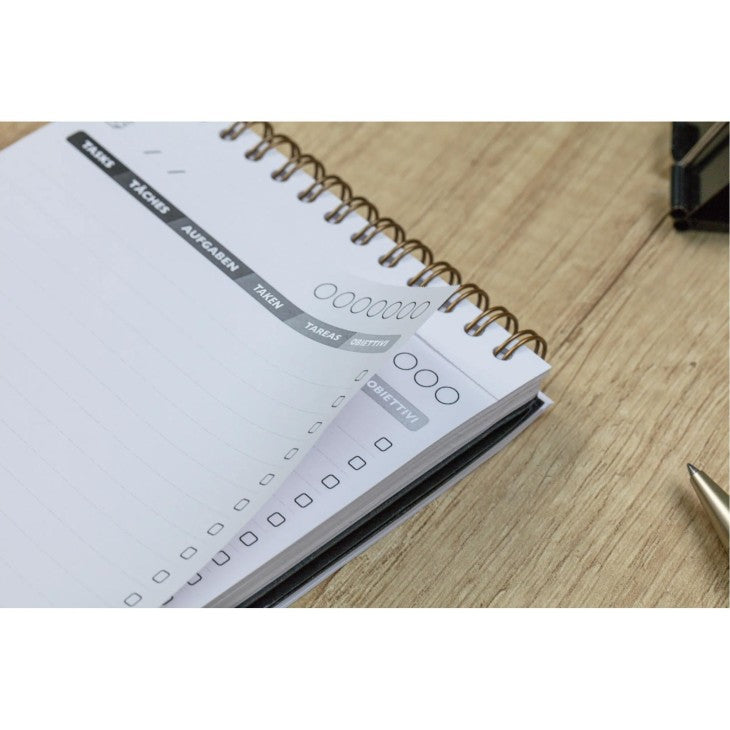 Clairefontaine AgeBag Task M Aufgabenheft – 12 × 20 cm, mehrsprachig, schwarz
