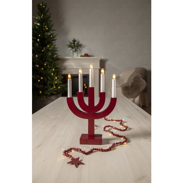 Star Trading Lichterkette Beady – 30 LEDs, 1,5 m, batteriebetrieben, warmweiss, Timer – Rot