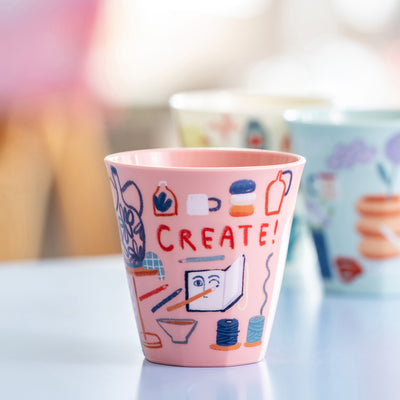 Koziol Becher Nora M Sisters Create – 300 ml, H 8,9 cm, Kunststoff (recycelt), Mehrfarbig, spülmaschinenfest