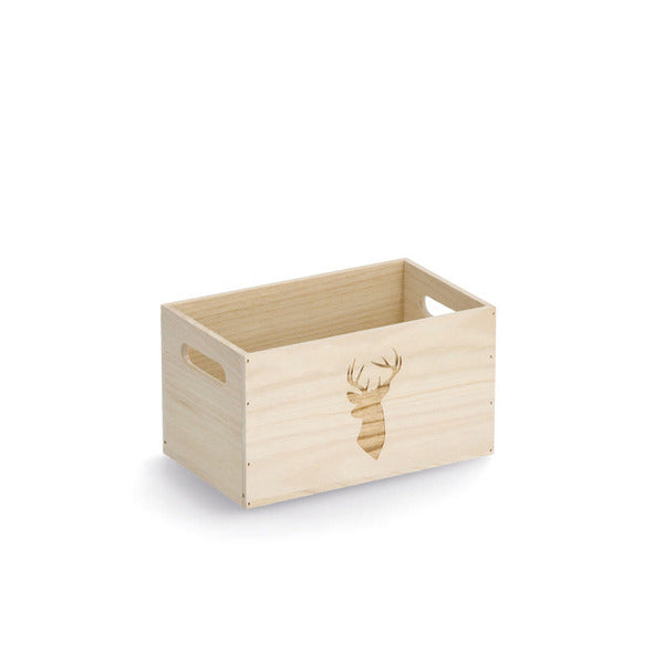 Zeller Present Aufbewahrungsbox – Holz – Natur – mit Griff – 250 × 150 × 140 mm