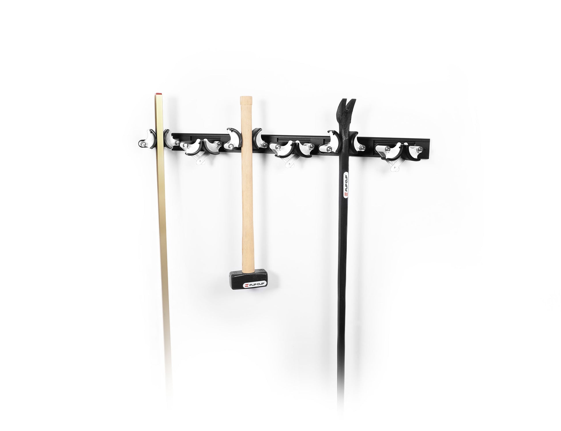 Flip Clip Wandgarderobe 6 Haken – Glasfaser/Stahl/Polyamid/Aluminium/Gummi – weiss – 985 × 100 mm