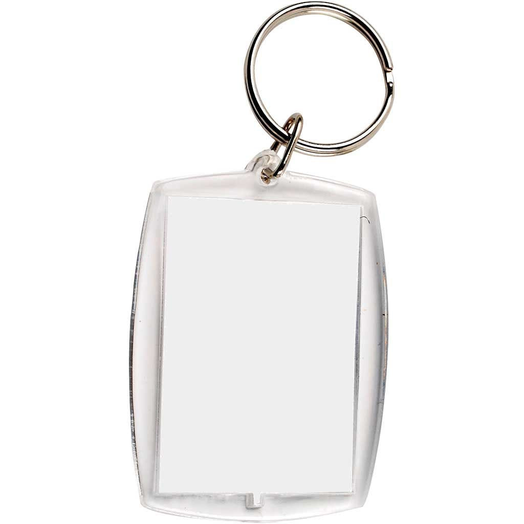 Creativ Company Foto-Schlüsselanhänger – Acryl/Metall, Transparent, 40 × 50 mm, 25er-Pack