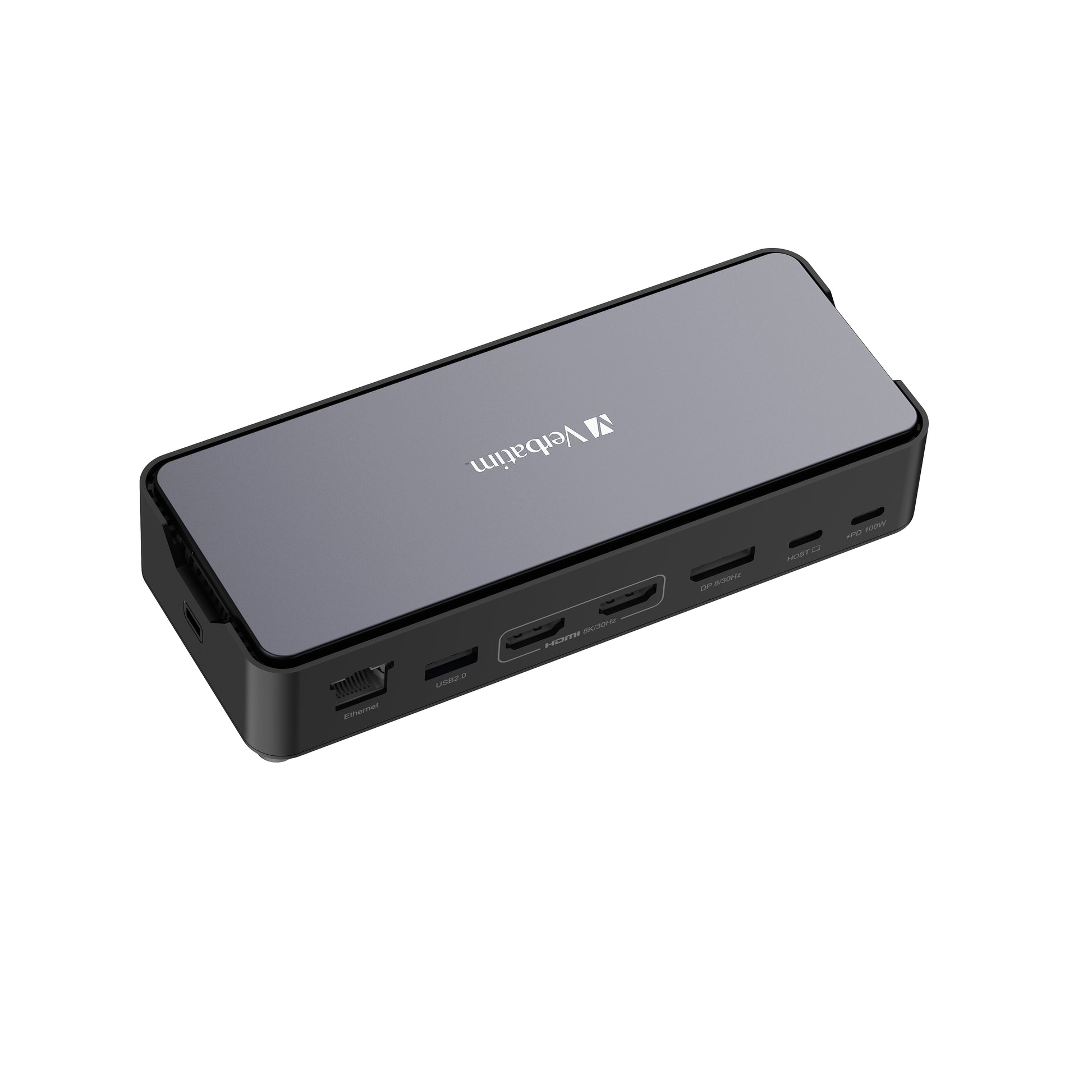 Verbatim CDS-15SSD Dockingstation – USB-C, DP, 2× HDMI, 3× USB-A, 100 W PD, GbE, 256 GB SSD, für Windows/Mac