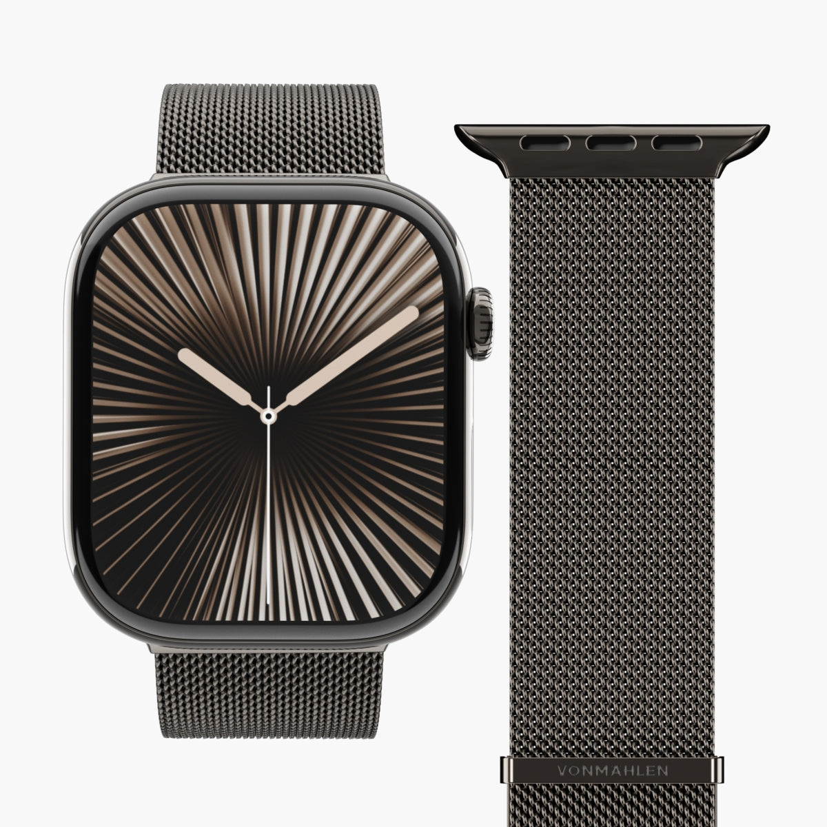 Vonmählen Milanese Loop 2 – Armband – für Apple Watch (diverse Grössen), Granitgrau, Einheitsgrösse, Edelstahl