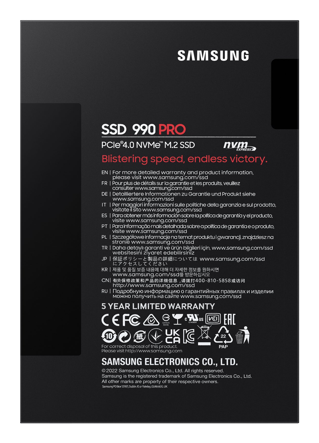 Samsung 990 PRO – 1 TB, M.2 2280 NVMe, PCIe 4.0 x4