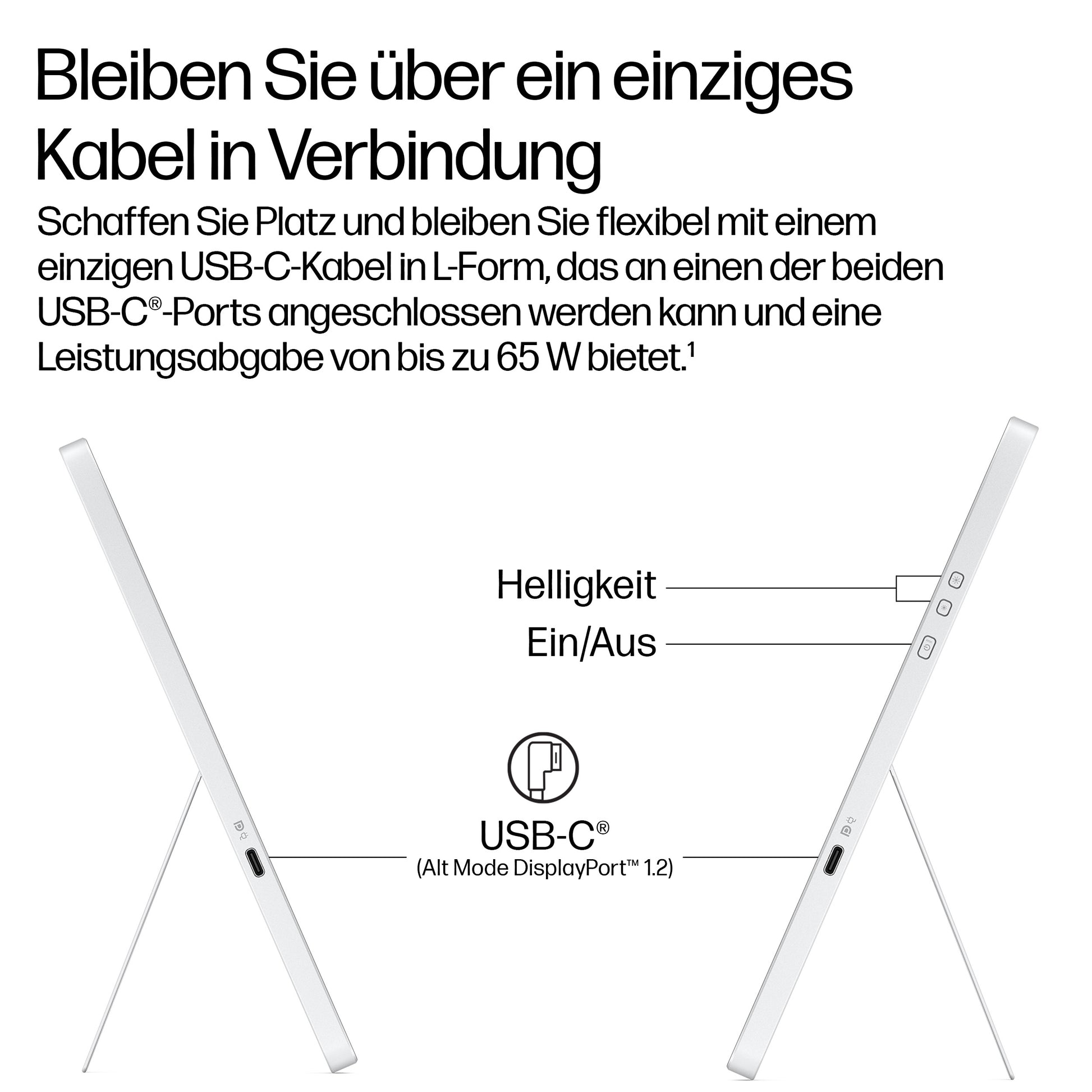HP Series 5 Pro 514pn – Tragbarer Monitor, 14", IPS Schwarz, 75 Hz, 400 cd/m², 2× USB-C, Silber