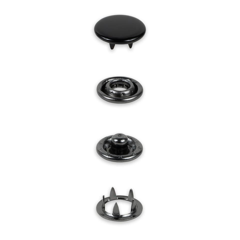 Prym Knöpfe Ø 12 mm – Messing, schwarz, 20 Stück