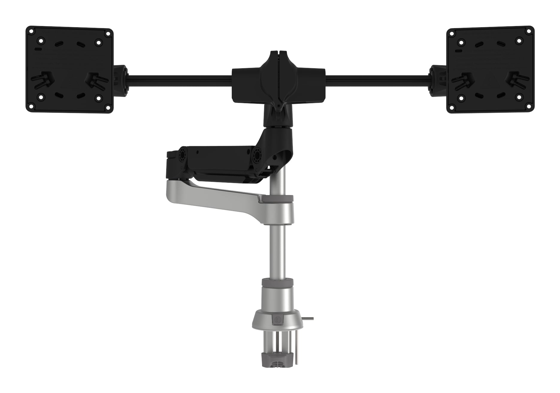 R-Go Tools CAPARO4 D2 SMARTBAR PRESSURTRUSS – Monitorarm, Dual, 2–8 kg, Schwarz/Silber