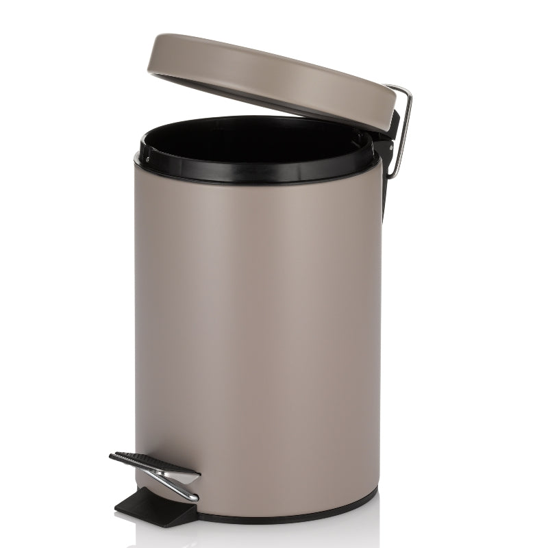 Kela Tisch-Abfallbehälter Monaco – 3 l – mit Deckel – Metall, Braun – Ø 170 × H 260 mm