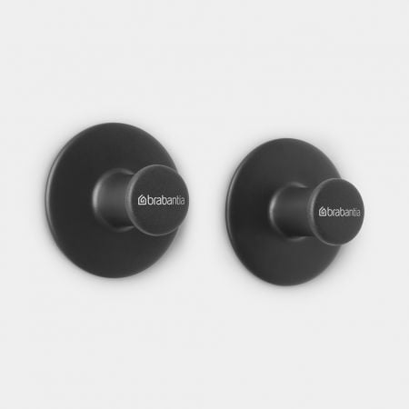 Brabantia Handtuchhaken ReNew – Kunststoff, 2 kg, zum Schrauben, 2er-Set