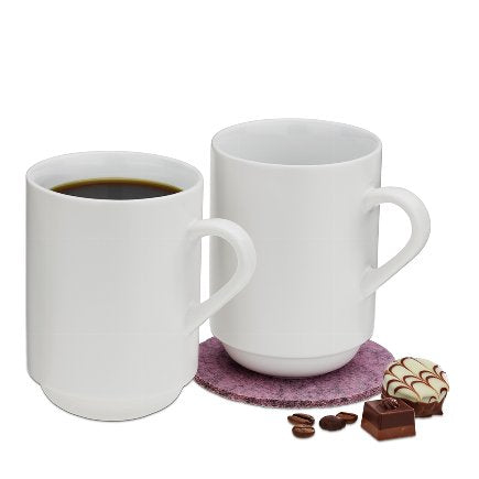Kela Kaffeetasse – 2er Set, 300 ml, Ø 7,5 cm, Keramik, Weiss