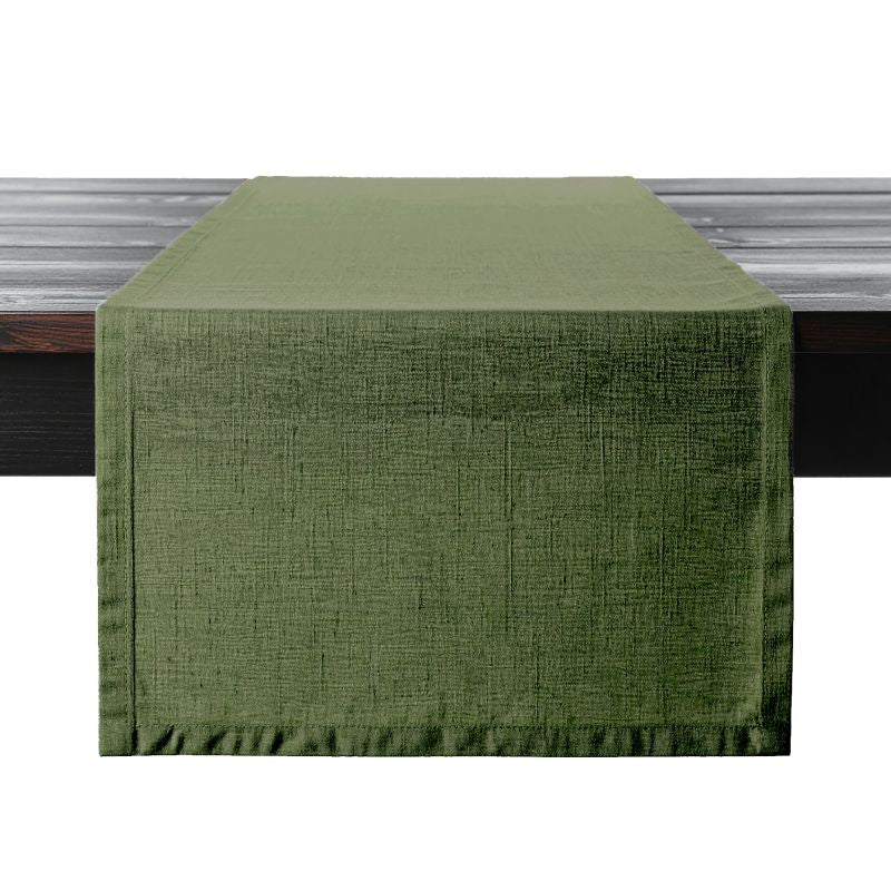 PROFLAX Tischläufer – 50×150 cm, Leinen, Olivgrün, OEKO-TEX